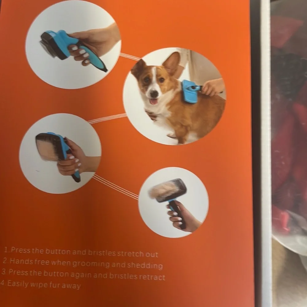 Usitek Dog/Cat Brush for Shedding and Grooming Self-cleaning Slicker Brush New
